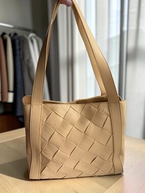 Anne Klein Butter Cream Classic Woven Tote Bag